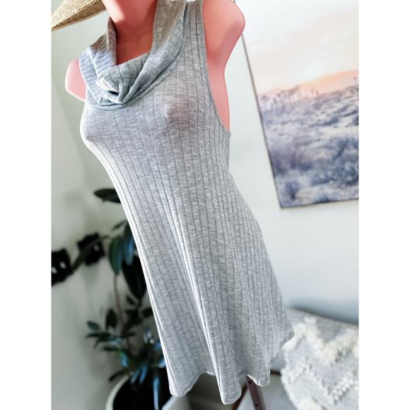Chasing the clouds slouchy soft drapey cowl ribbed tunic sleeveless sweater Sm - Picture 2 of 5